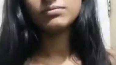 Small boobs college girl topless on a viral video call