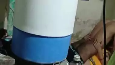 Village girlfriend fucking caught by friend through hole