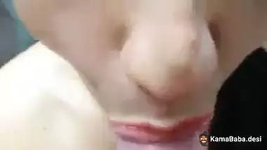 Nude Indian girl gives a handjob and swallows cum